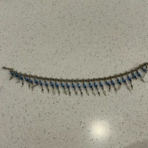 Blue and silver anklet